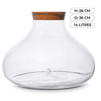 Large Glass Jar With Cork Lid Terrarium H: 26 Cm, 4 of 5