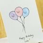 Personalised 'Birthday Balloons' Handmade Card, thumbnail 4 of 6