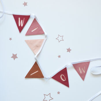Personalised Ruby And Neutral Boho Bunting, 3 of 6