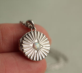 Opal Sun Sterling Silver Locket, 8 of 10