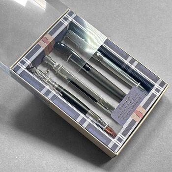 Black And Silver Metal Four Piece Pen Gift Set, 6 of 7