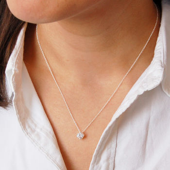 Sterling Silver Diamante Drop Necklace, 2 of 3