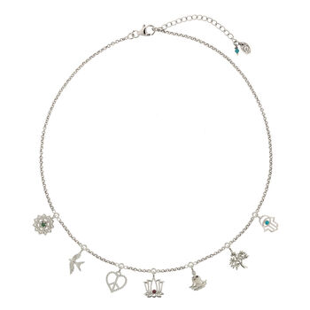 Peace, Love And Freedom Silver Charm Necklace, 5 of 9