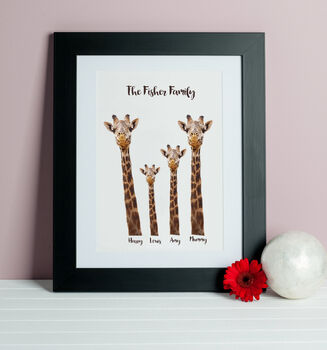 Personalised Giraffe Family Print, 2 of 5