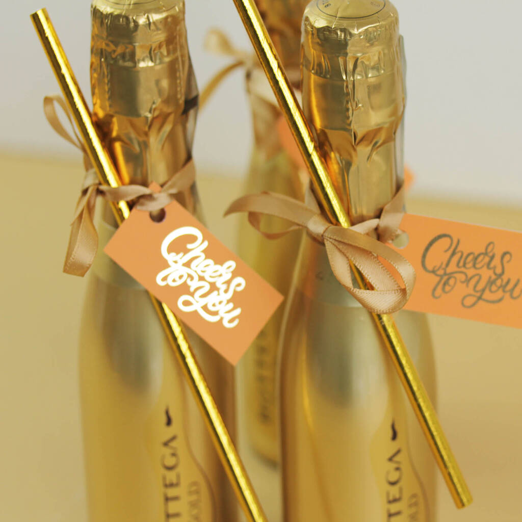 'Cheers To You' Gold Prosecco Bottle For Celebrations, 1 of 3