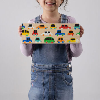 Personalised Vroom Vroom Wooden Name Puzzle, 3 of 6