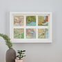 Personalised Six Map Squares Print Gift For Him, thumbnail 3 of 5