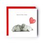 Seal Ed With A Kiss Card – Cute Seals Hugging With Heart Balloon Love Card For All Occasions, thumbnail 1 of 4