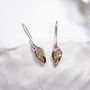 Molten Sterling Silver Lily Flower Drop Earrings, thumbnail 1 of 7