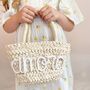 Personalised Straw Basket Beach Bag For Little Girls, thumbnail 4 of 5