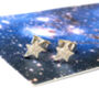 Thank You Sterling Silver Textured Star Earrings, thumbnail 6 of 12