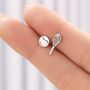 Tennis Racket And Tennis Ball Stud Earrings In Sterling Silver, thumbnail 1 of 12