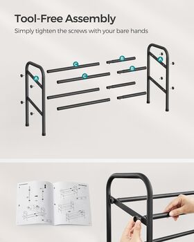 Expandable Metal Shoe Rack Adjustable Shoe Organiser, 6 of 6