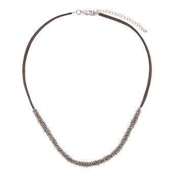 Grey Leather Trim Necklace And Bracelet Set, 3 of 10