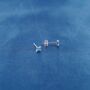Turquoise Birthstone Flower 925 Sterling Silver Stud Earrings, thumbnail 5 of 7