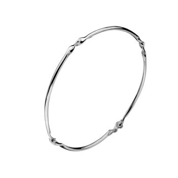 Sterling Silver Bangle With Twist Details, 3 of 5