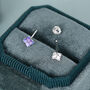 Sterling Silver Purple Hydrangea Enamel Stud Earrings, thumbnail 5 of 12