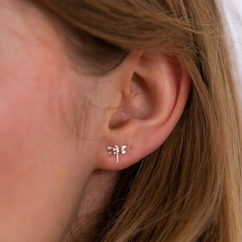 Sterling Silver Dragon Fly Earrings, 2 of 5