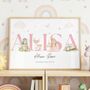 Pink Fairy Nursery Name Print, Nursery Woodland Name Print, thumbnail 1 of 2
