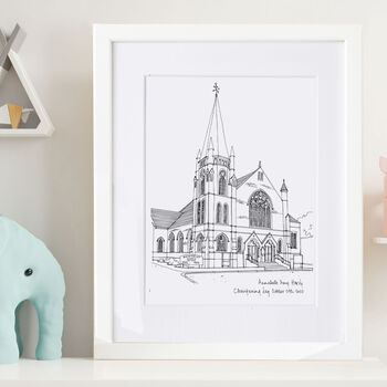 Personalised Christening Venue Sketch Gift, 5 of 10