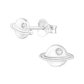 Silver Planet Stud Earrings In A Gift Tin, 2 of 11