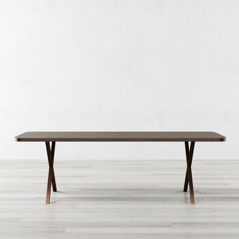 Battersea Brown Dining Table And X Shaped Legs, 2 of 6