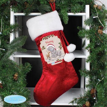 Personalised Me To You Reindeer Luxury Red Stocking, 3 of 4