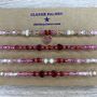 Ombre Red And Pink Beaded Bracelet With Pearls, thumbnail 6 of 8