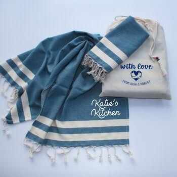 Personalised 2nd Wedding Anniversary Gift, Cotton Tea Towel, 7 of 7