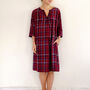 Kaftan Florence Nightdress In Berry Check, thumbnail 3 of 7