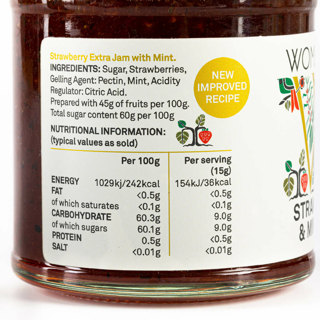 Strawberry And Mint Jam, 215g By Womersley Foods