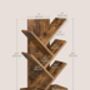Five Tier Tree Bookshelf Bookcase Wooden Shelves, thumbnail 2 of 6
