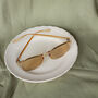 Delicate Rounded Classic Sunglasses In Beige, thumbnail 3 of 4