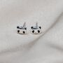 Sterling Silver Panda Earrings, thumbnail 2 of 3