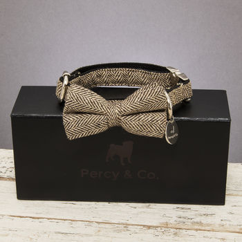The Beaufort Country Tweed Dog Collar Bow Tie, 2 of 5