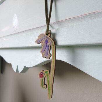 Bluebell And Ladybird Wooden Hanging Decoration, 8 of 11