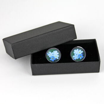 Forget Me Not Cufflinks For Funeral Or Memorial, 2 of 4