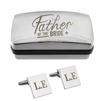 Personalised Father Of The Bride Wedding Cufflinks And Box Set, 3 of 3