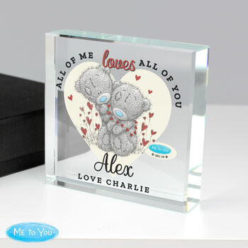 Personalised Me To You Love Heart Crystal Block, 3 of 4
