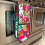 Double Oven Gloves Vivid Garden Blooms Floral, thumbnail 3 of 12