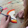 Children's Hanging Wooden Rainbow Of Hope To Colour, thumbnail 3 of 7