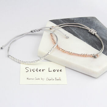 Morse Code 'Sister Love' Bracelet, 2 of 8