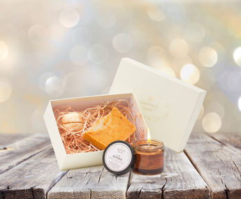 Gold Frankincense Myrrh Relaxing Christmas Eve Gift Box, 2 of 3