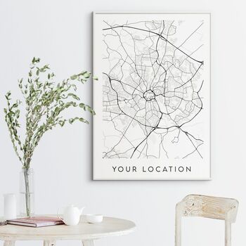 Custom Map Print Of Any Location City, Town Or Village, 3 of 4