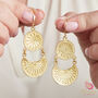 Matt Gold And Silver Plated Detailed Statement Earrings, thumbnail 1 of 10