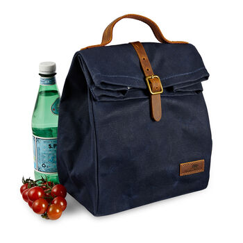 Waxed Canvas Lunch Bag Navy, 2 of 3