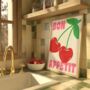 Bon Appetit Cherry Kitchen Wall Art Print, thumbnail 2 of 7