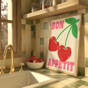 Bon Appetit Cherry Kitchen Wall Art Print, 2 of 7