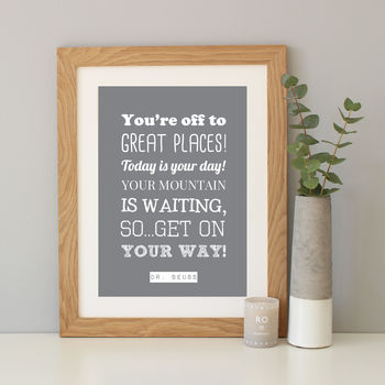 'Oh The Places You'll Go' Dr Seuss Quote Print, 2 of 12
