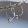 Gold Plated / Sterling Silver Double Disc Hoop Earrings, thumbnail 3 of 7